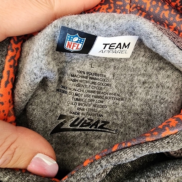 NWT NFL Team Apparel Cleveland Browns Men's Gray Hoodie Size L. - Picture 3 of 7